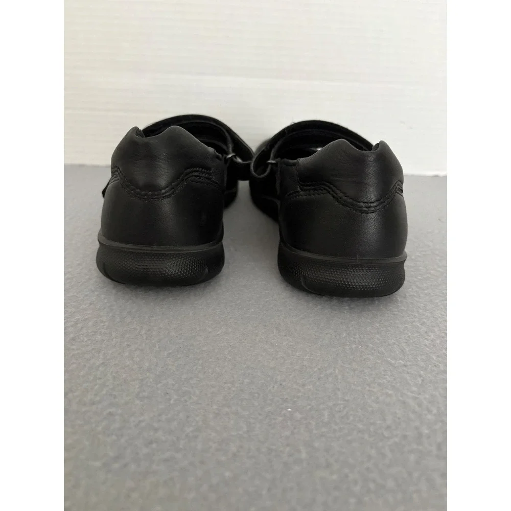 ECCO Womens Mary Jane Flats Leather EU 38 US 7-7.5 Black Hook Loop Comfort Shoe
